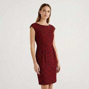 Calvin Klein Women’s Red & Black Animal Print Sheath Dress